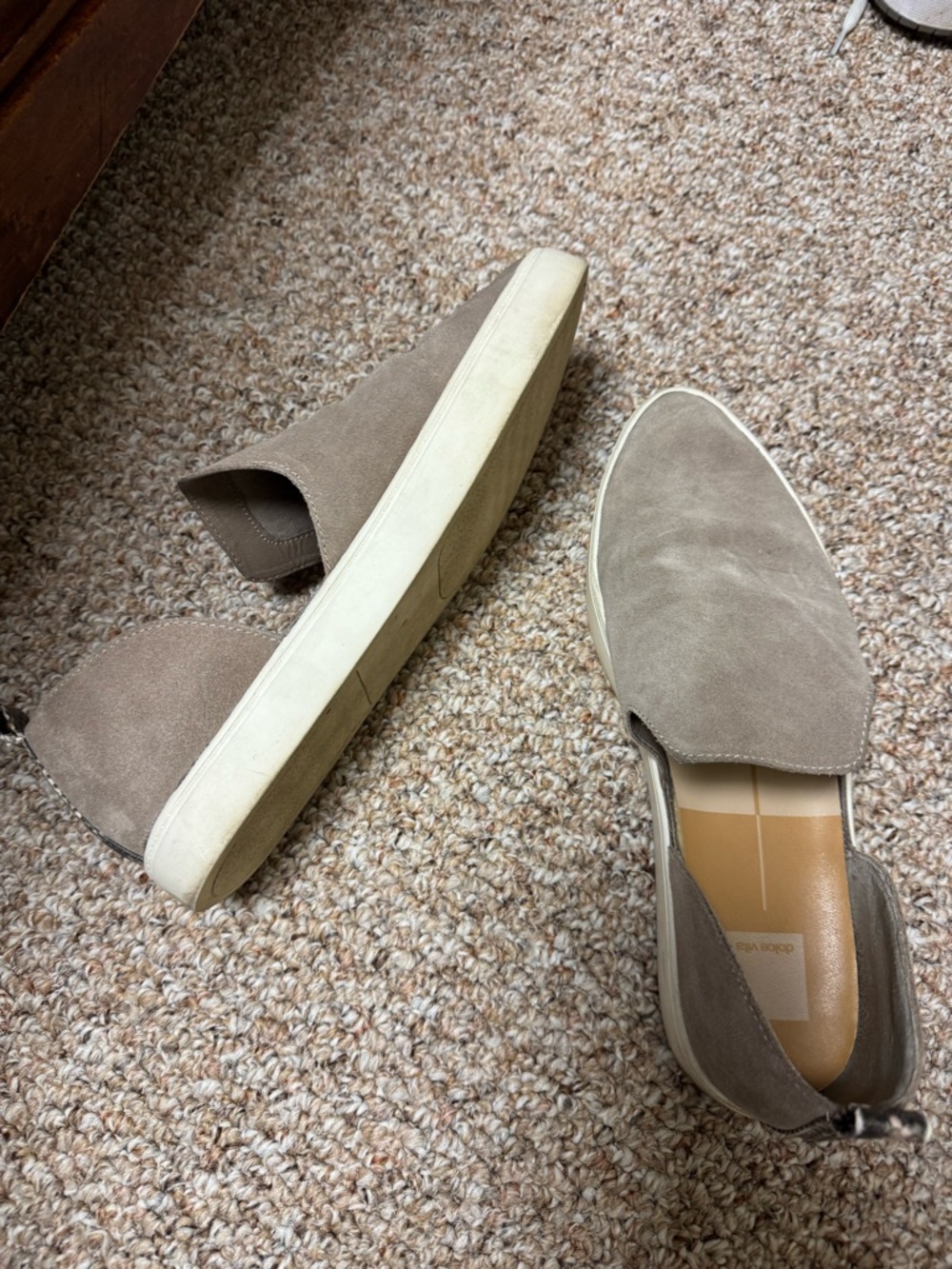 Dolce Vita Taupe Suede Slip-On Loafers